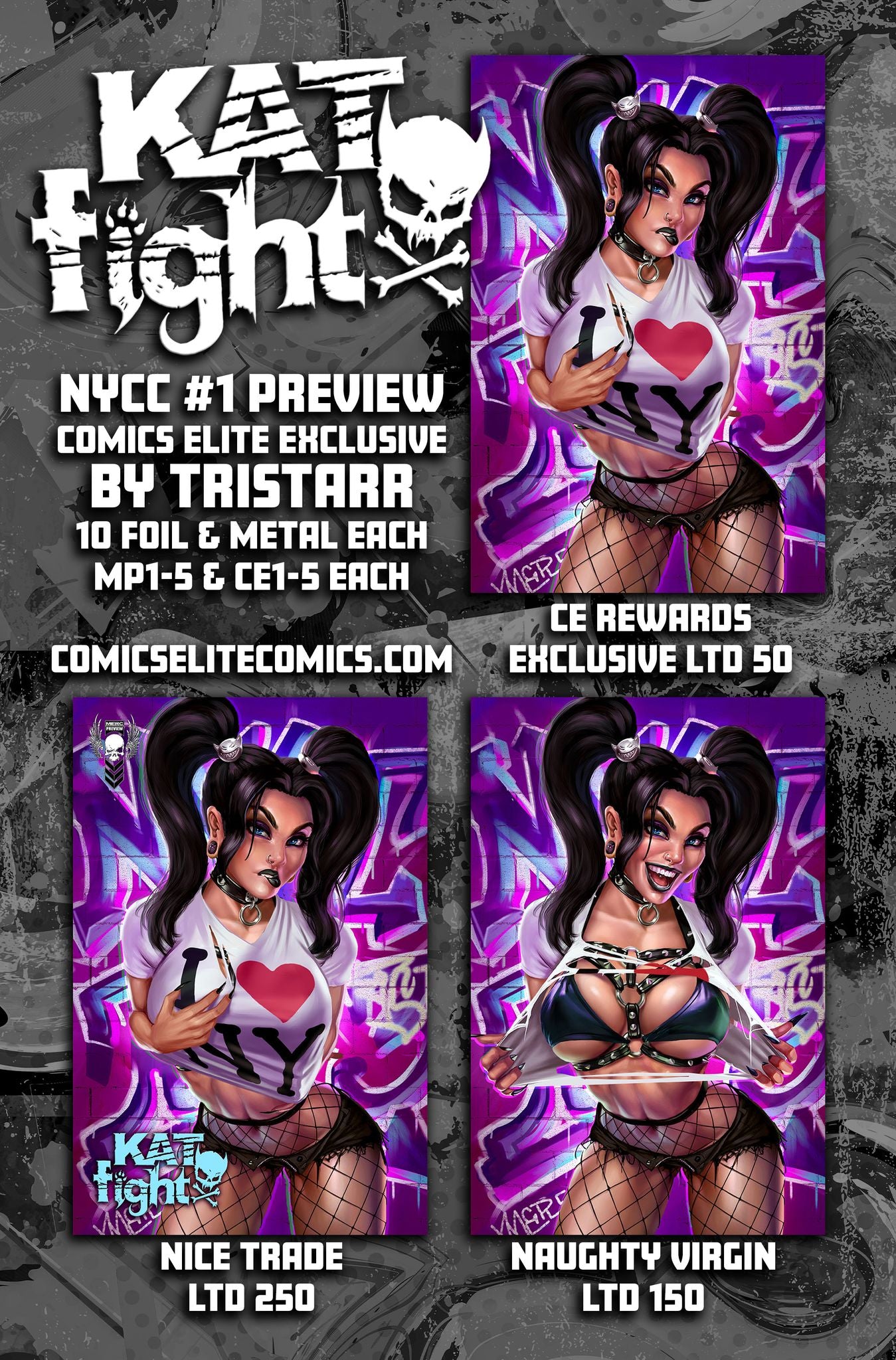 KATFIGHT #1 PREVIEW NYCC EXCLUSIVE B - TRISTARR - LTD 150