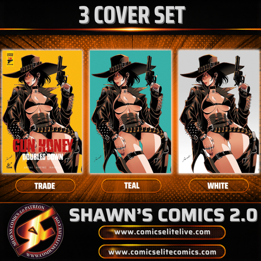 GUN HONEY DOUBLES DOWN #1 GODTAIL - 3 COVER SET - LTD 250